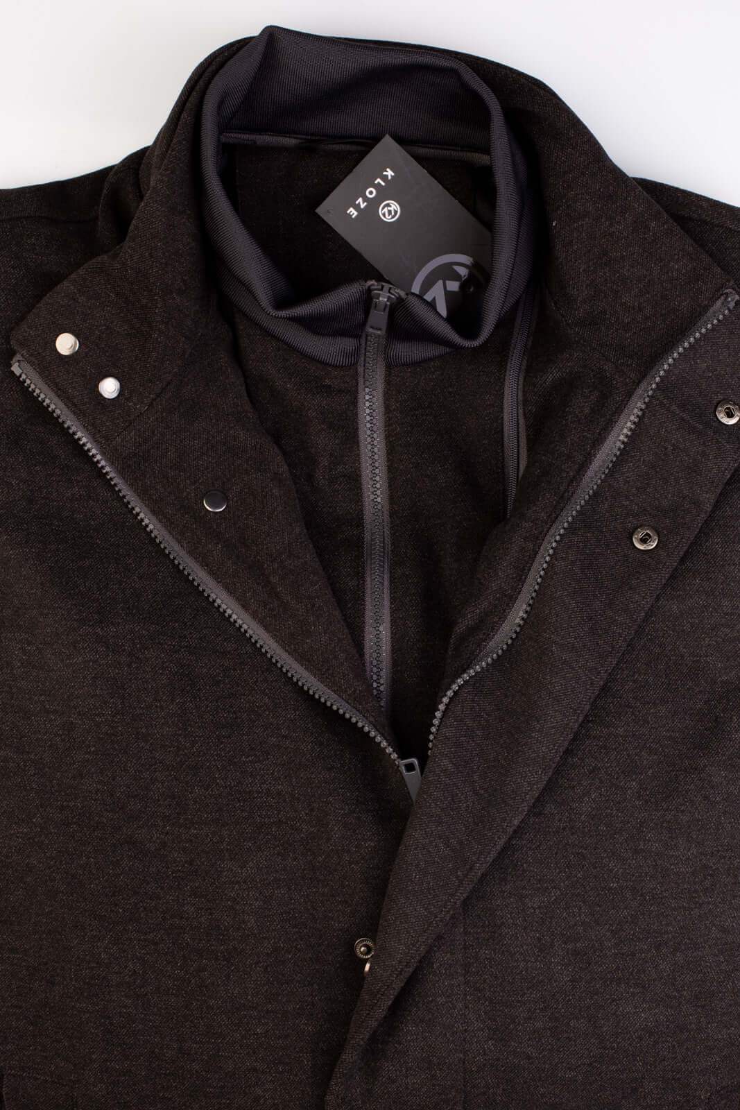 Casaco masculino lã sintética gola removível 94198 - Enluaze