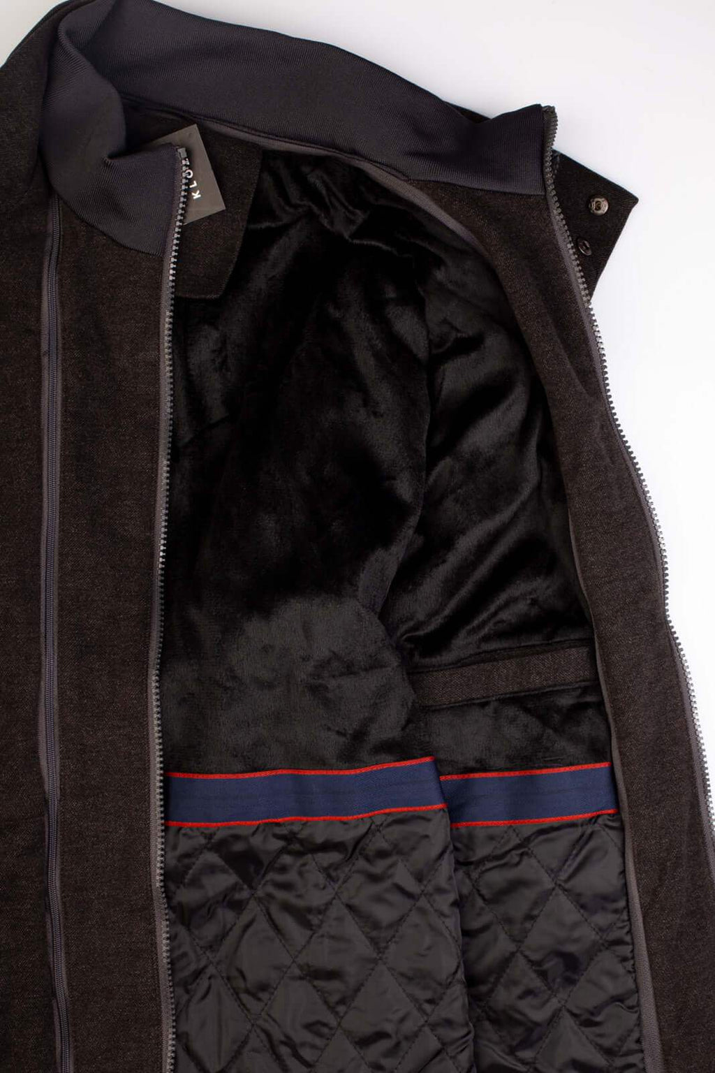 Casaco masculino lã sintética gola removível 94198 - Enluaze