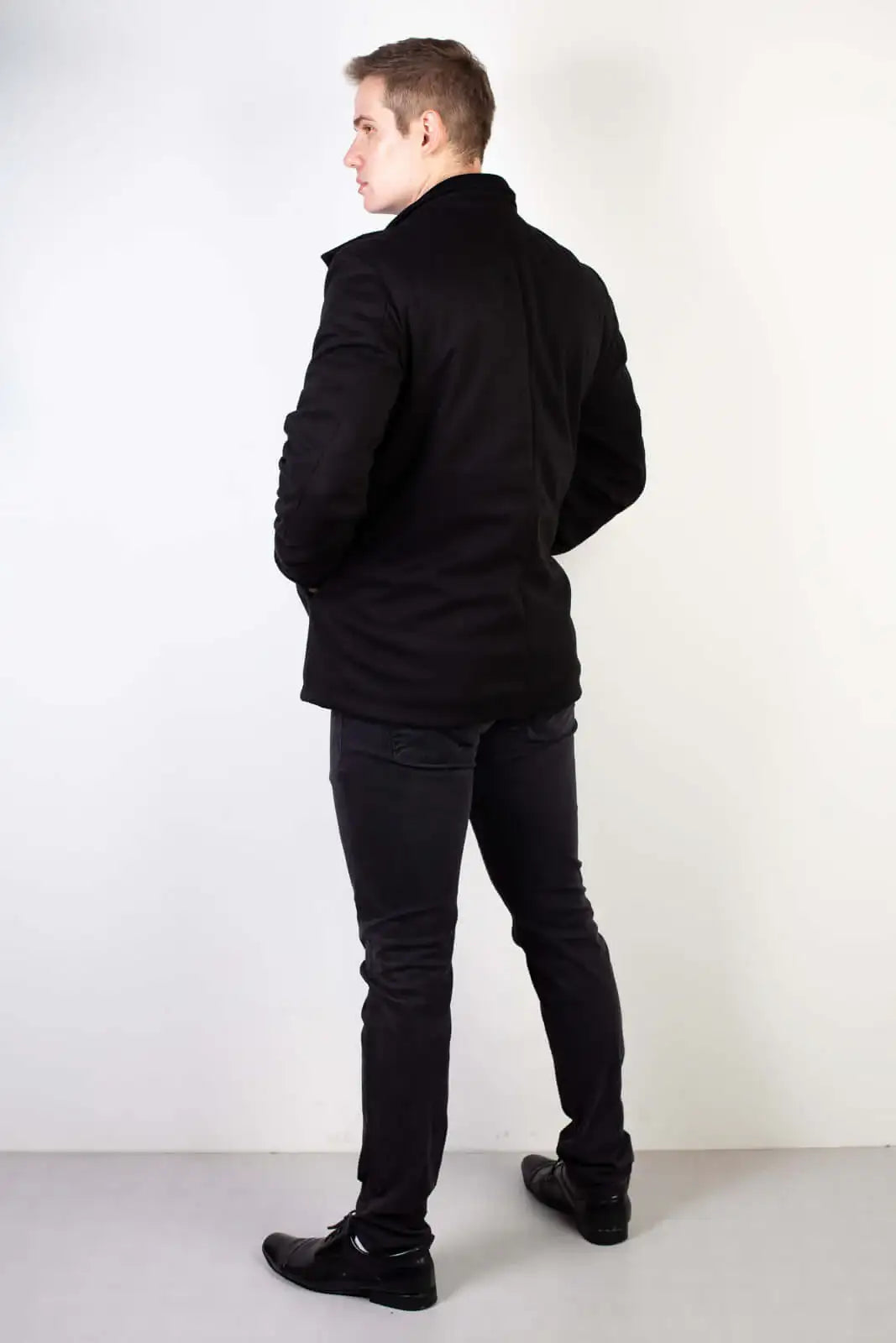 Casaco masculino lã sintética gola removível 94198 - Enluaze