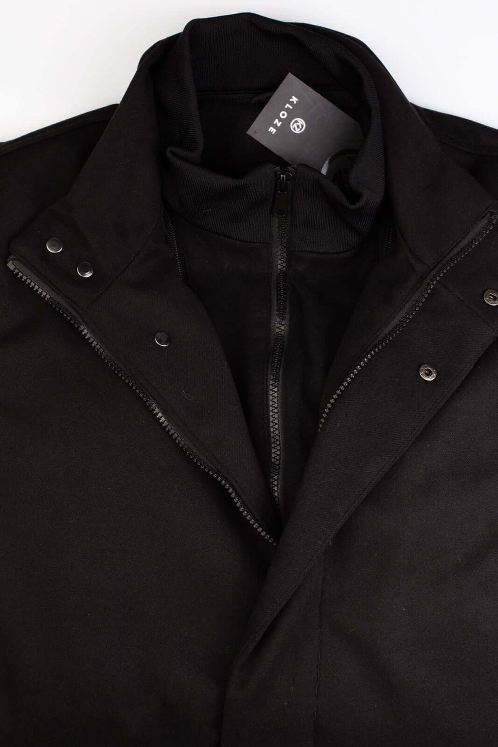 Casaco masculino lã sintética gola removível 94198 - Enluaze