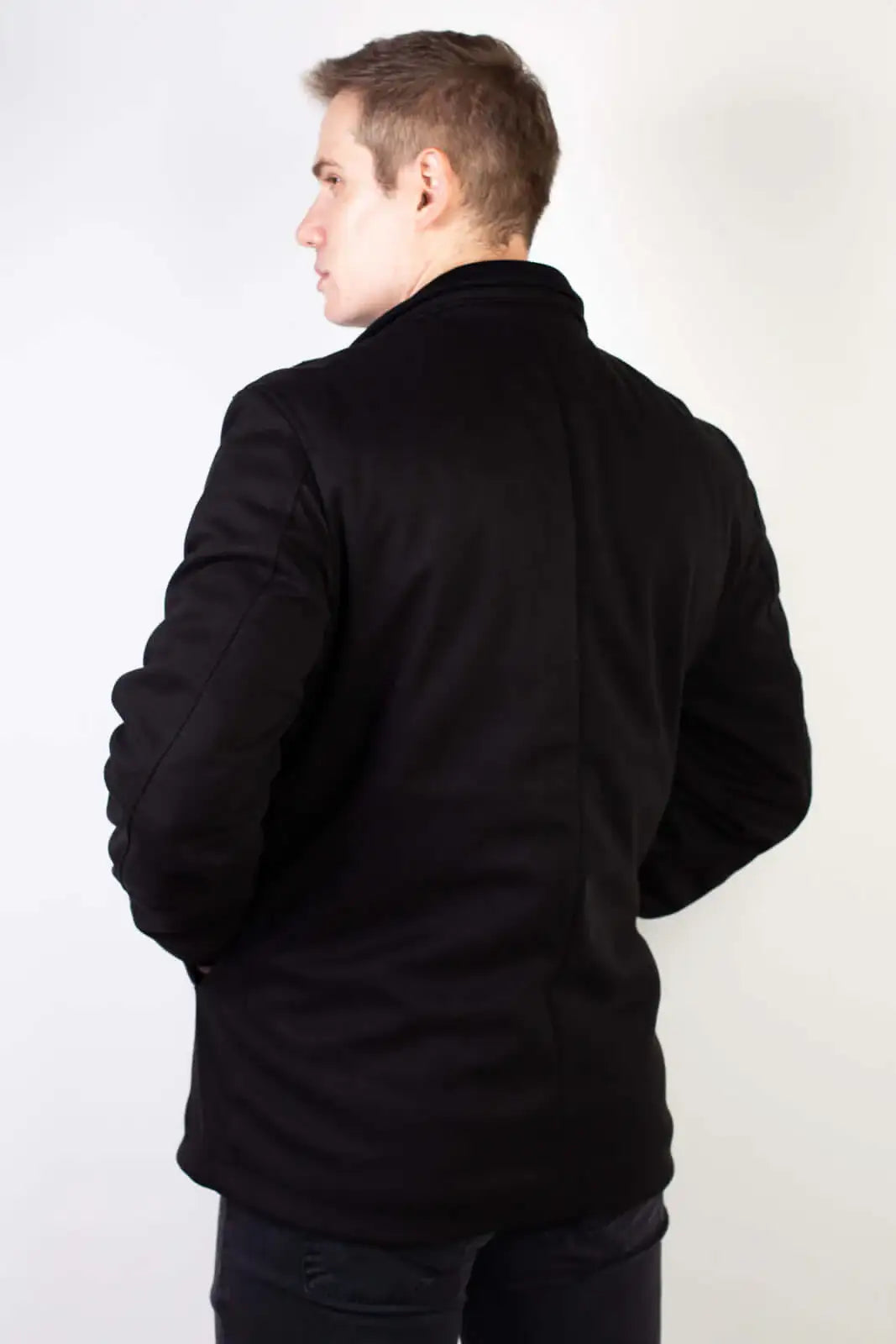 Casaco masculino lã sintética gola removível 94198 - Enluaze