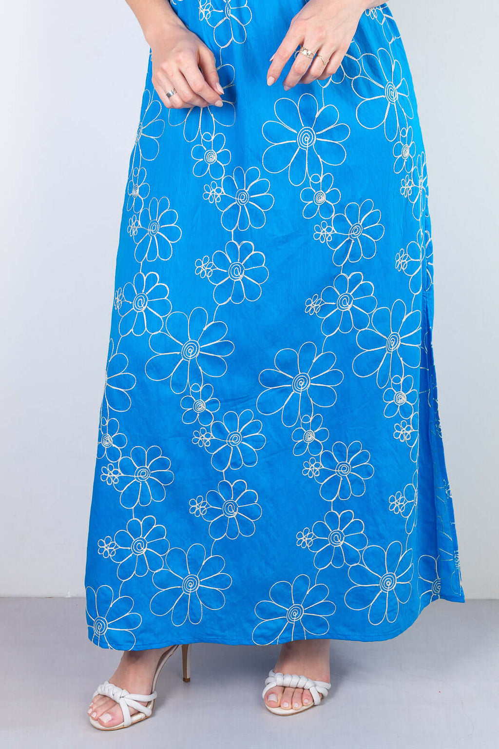 Vestido longo feminino alcinha bordado 51108 - Enluaze