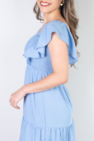 Vestido feminino longo viscose slub lastex 51683