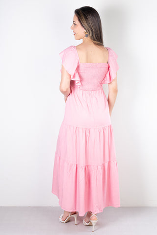 Vestido feminino longo viscose slub lastex 51683