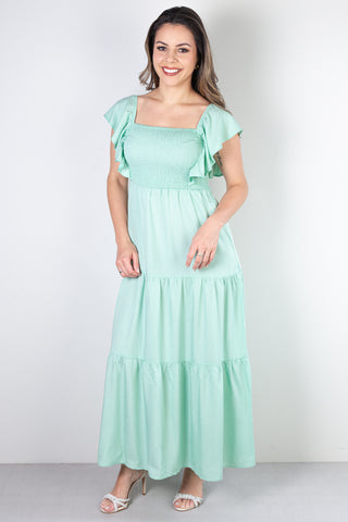 Vestido feminino longo viscose slub lastex 51683