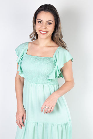 Vestido feminino longo viscose slub lastex 51683