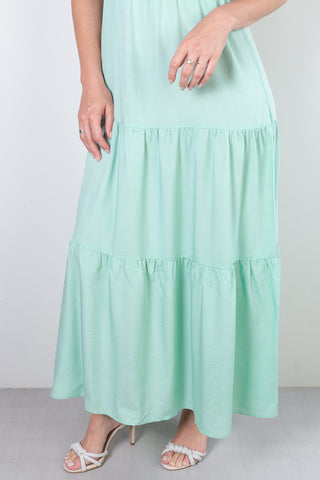 Vestido feminino longo viscose slub lastex 51683