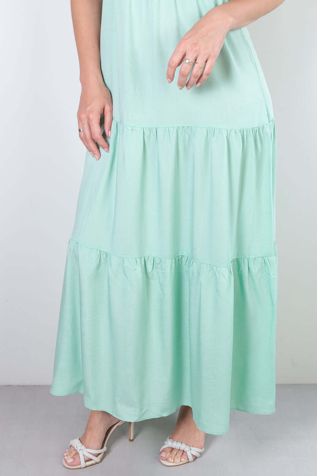 Vestido feminino longo viscose slub lastex 51683 - Enluaze