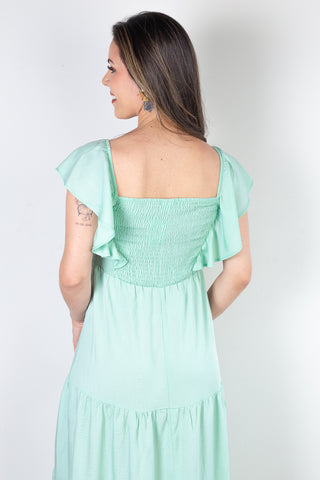 Vestido feminino longo viscose slub lastex 51683