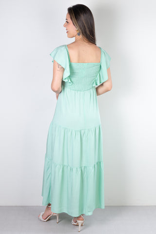 Vestido feminino longo viscose slub lastex 51683