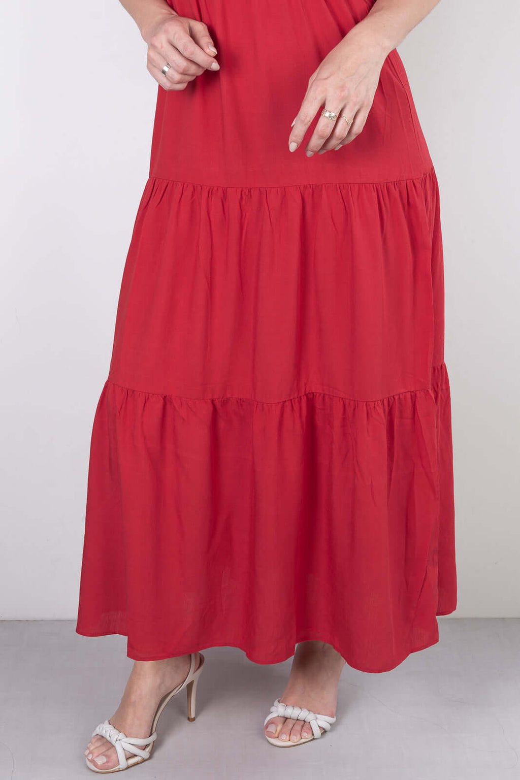 Vestido feminino longo viscose slub lastex 51683 - Enluaze