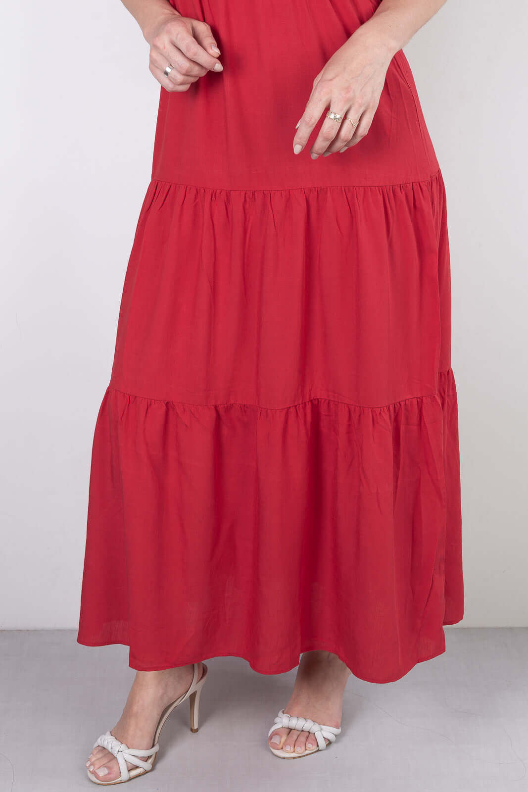 Vestido feminino longo viscose slub lastex 51683 - Enluaze