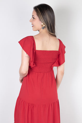 Vestido feminino longo viscose slub lastex 51683