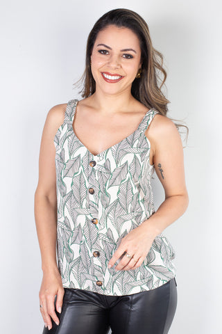 Blusa feminina regata botões 51144