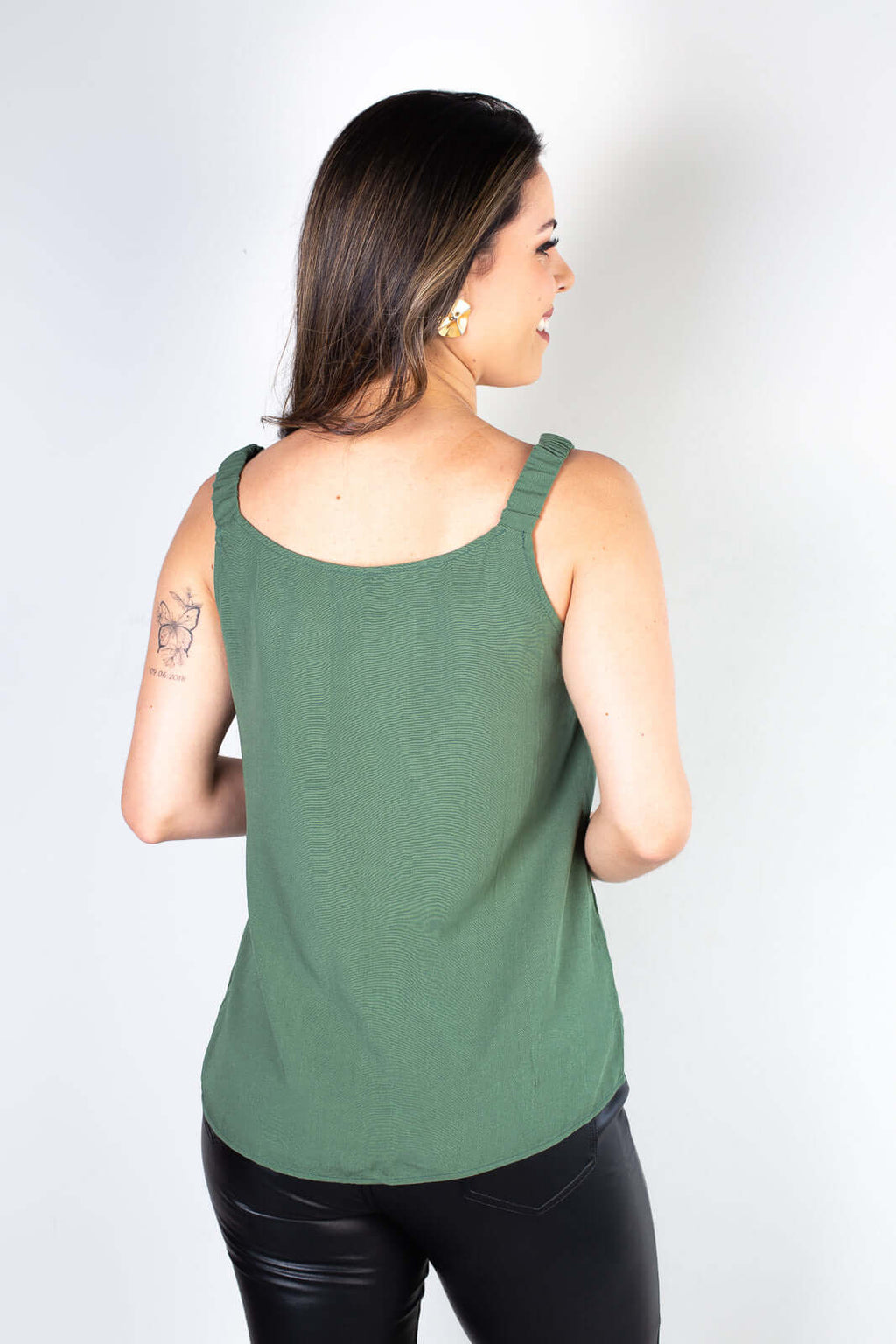 Blusa feminina regata botões 51144 - Enluaze