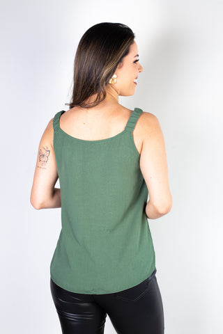 Blusa feminina regata botões 51144