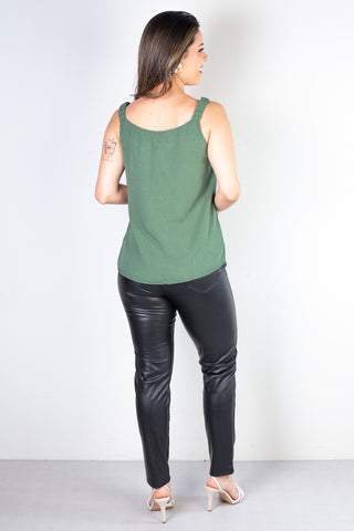 Blusa feminina regata botões 51144