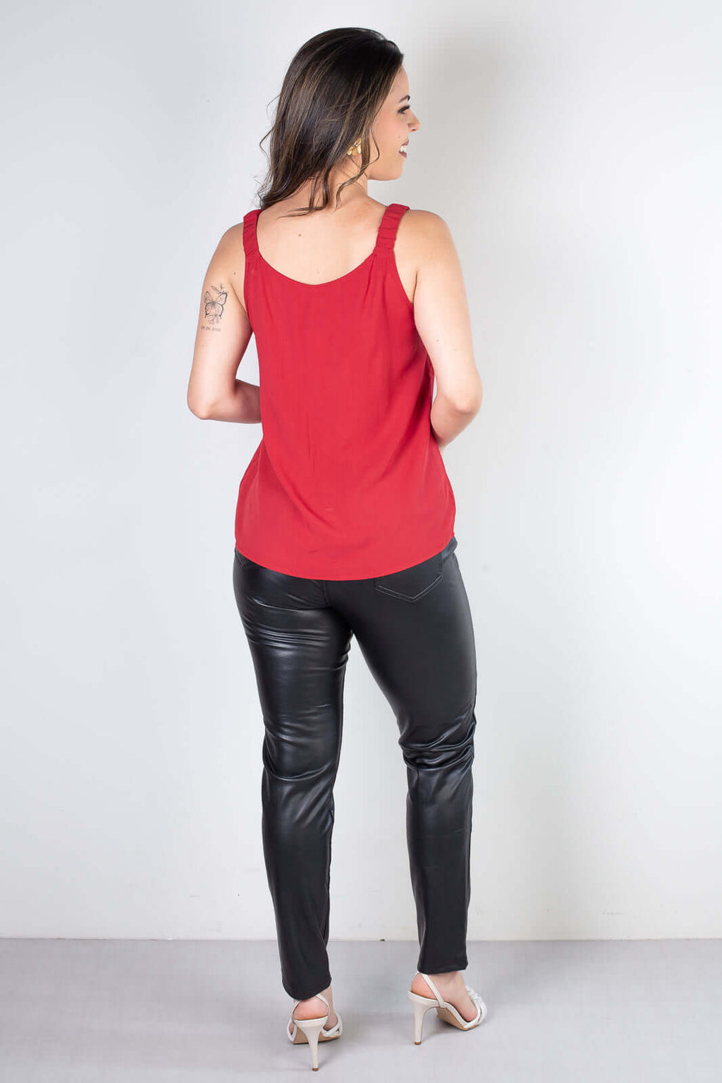 Blusa feminina regata botões 51144 - Enluaze