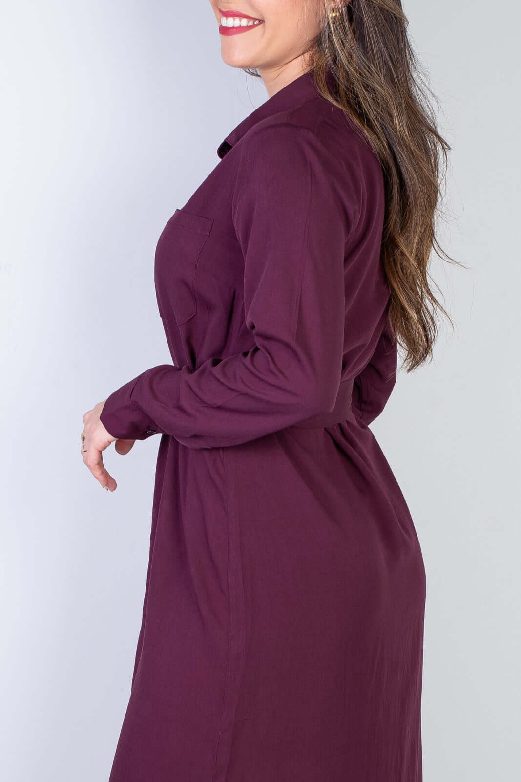 Vestido chemise manga longa 51313 - Enluaze