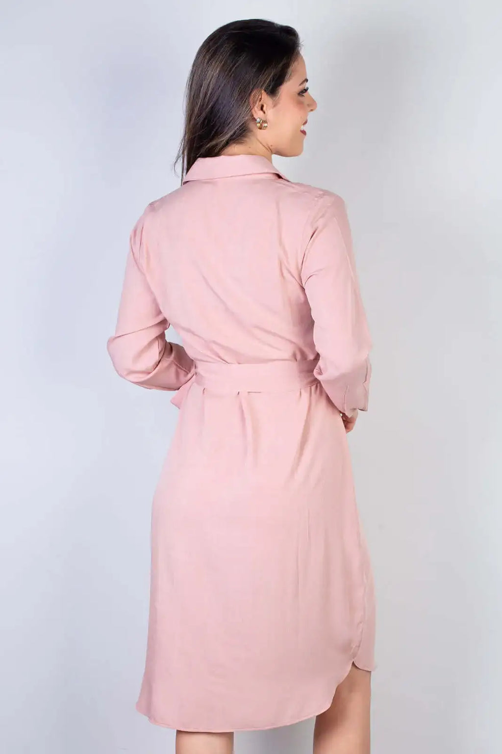 Vestido chemise manga longa 51313 - Enluaze