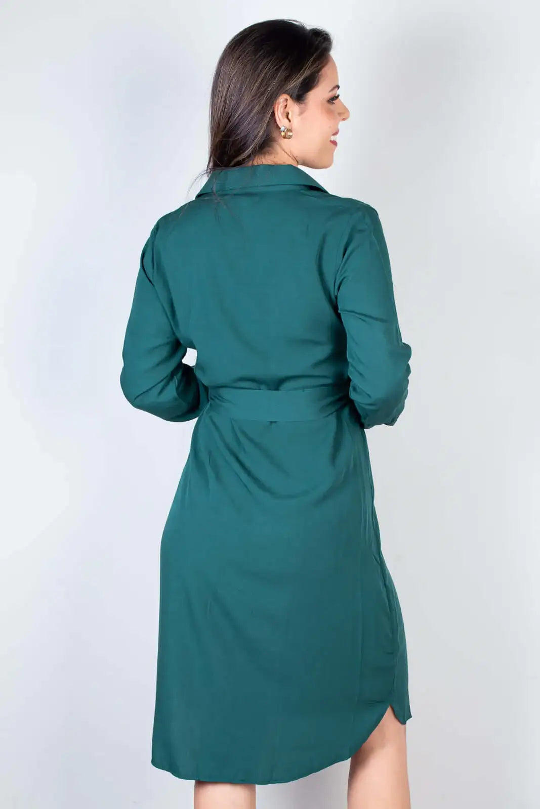 Vestido chemise manga longa 51313 - Enluaze