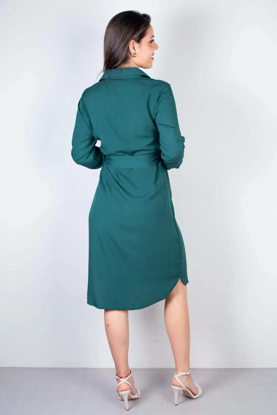 Vestido chemise manga longa 51313 - Enluaze
