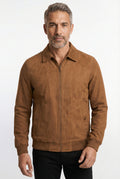Jaqueta masculina suede com gola 69389