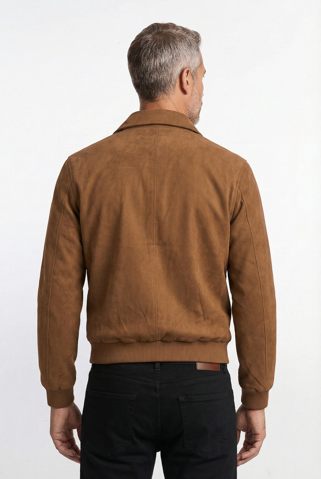 Jaqueta masculina suede com gola 69389