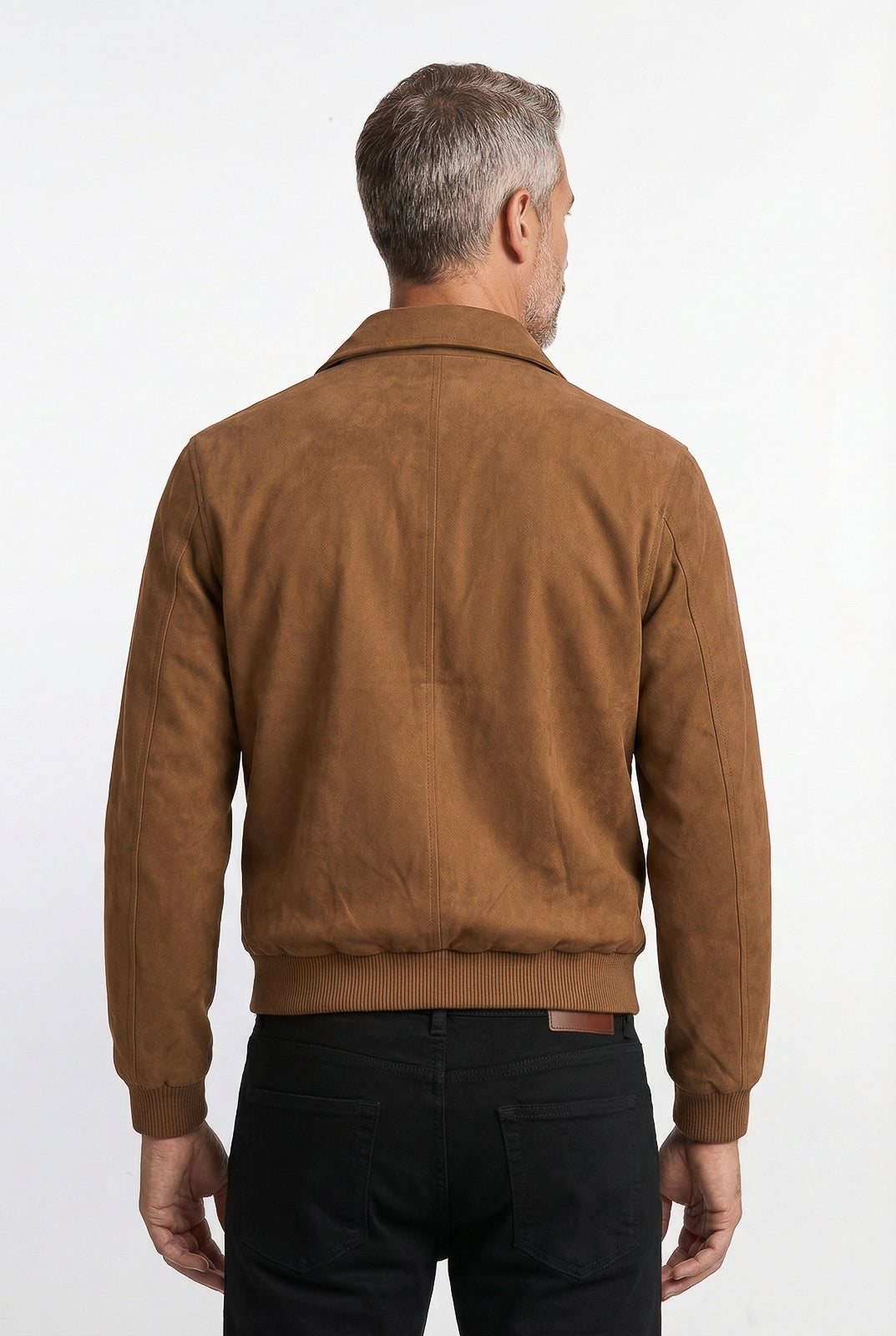 Jaqueta masculina suede com gola 69389