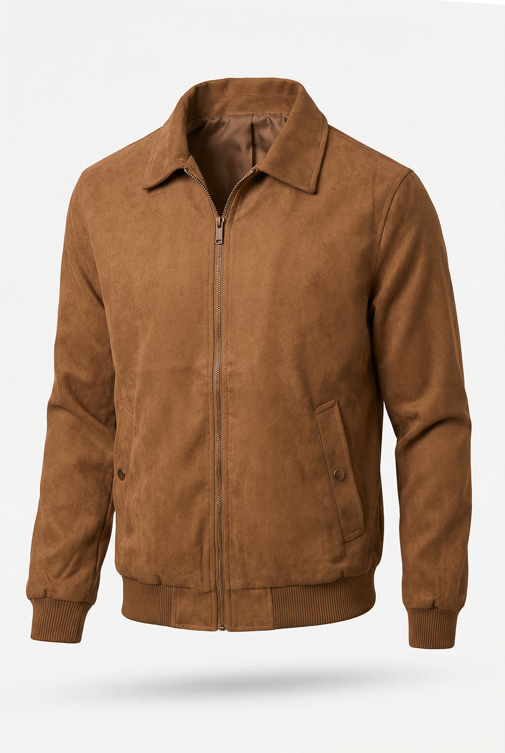 Jaqueta masculina suede com gola 69389