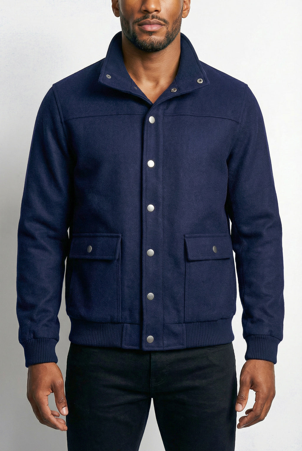 Jaqueta masculina suede com botões e bolsos 69390