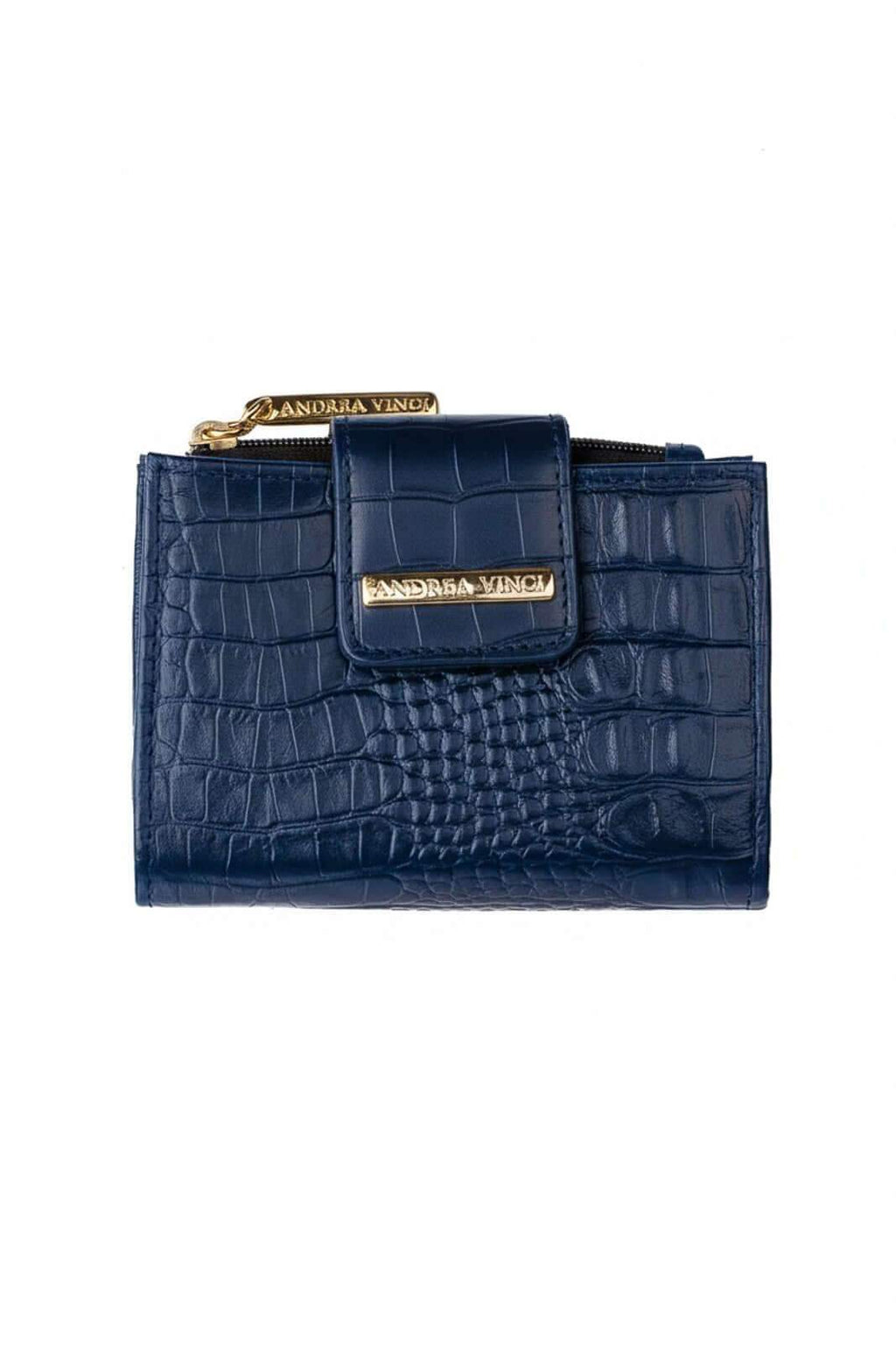 Carteira feminina de couro croco Linna 11x13cm - Enluaze