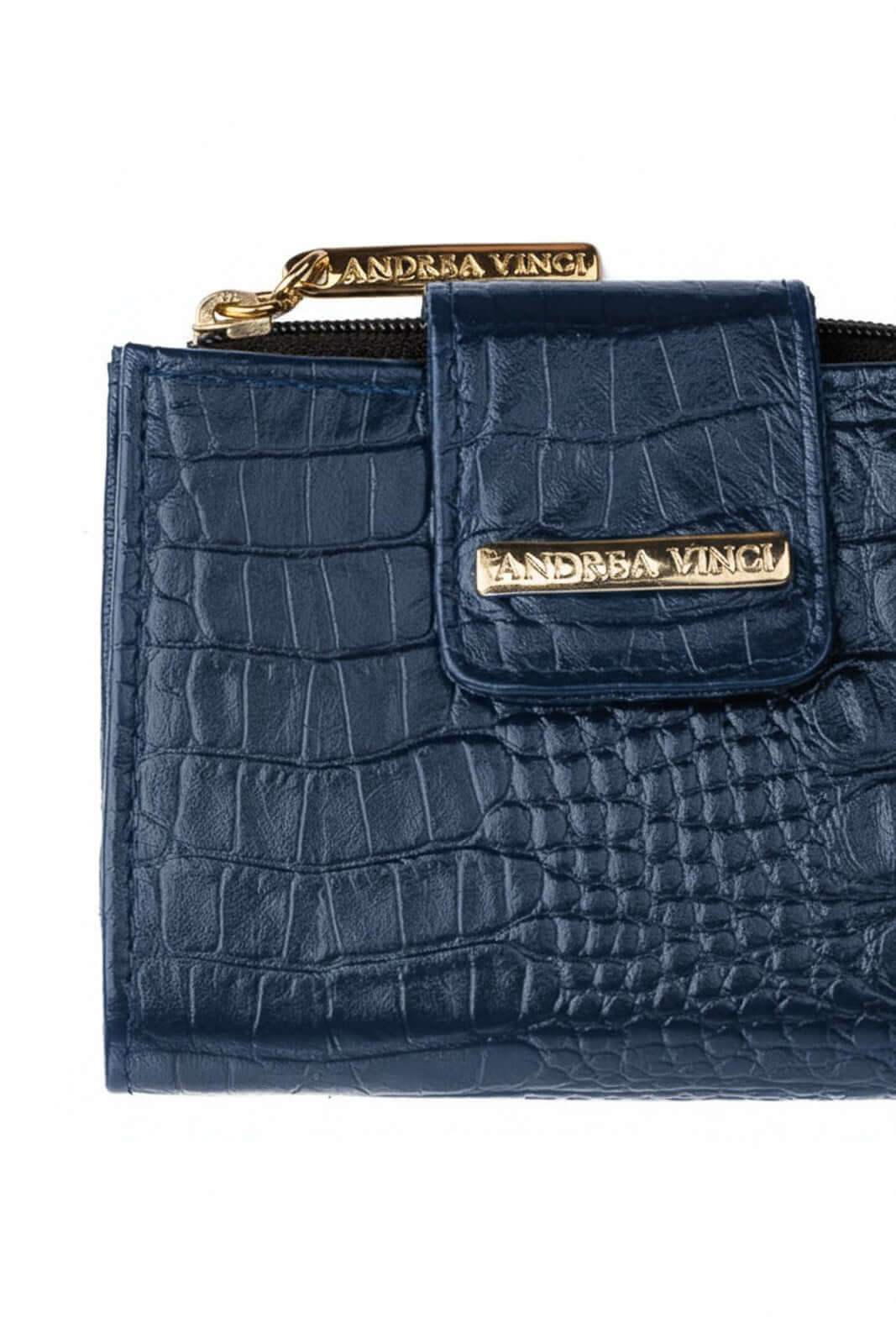 Carteira feminina de couro croco Linna 11x13cm - Enluaze