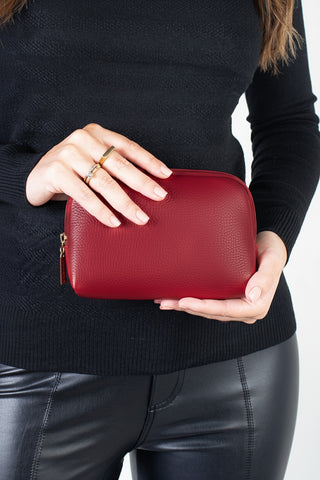 Necessaire de couro liso Duda 12x17x6cm