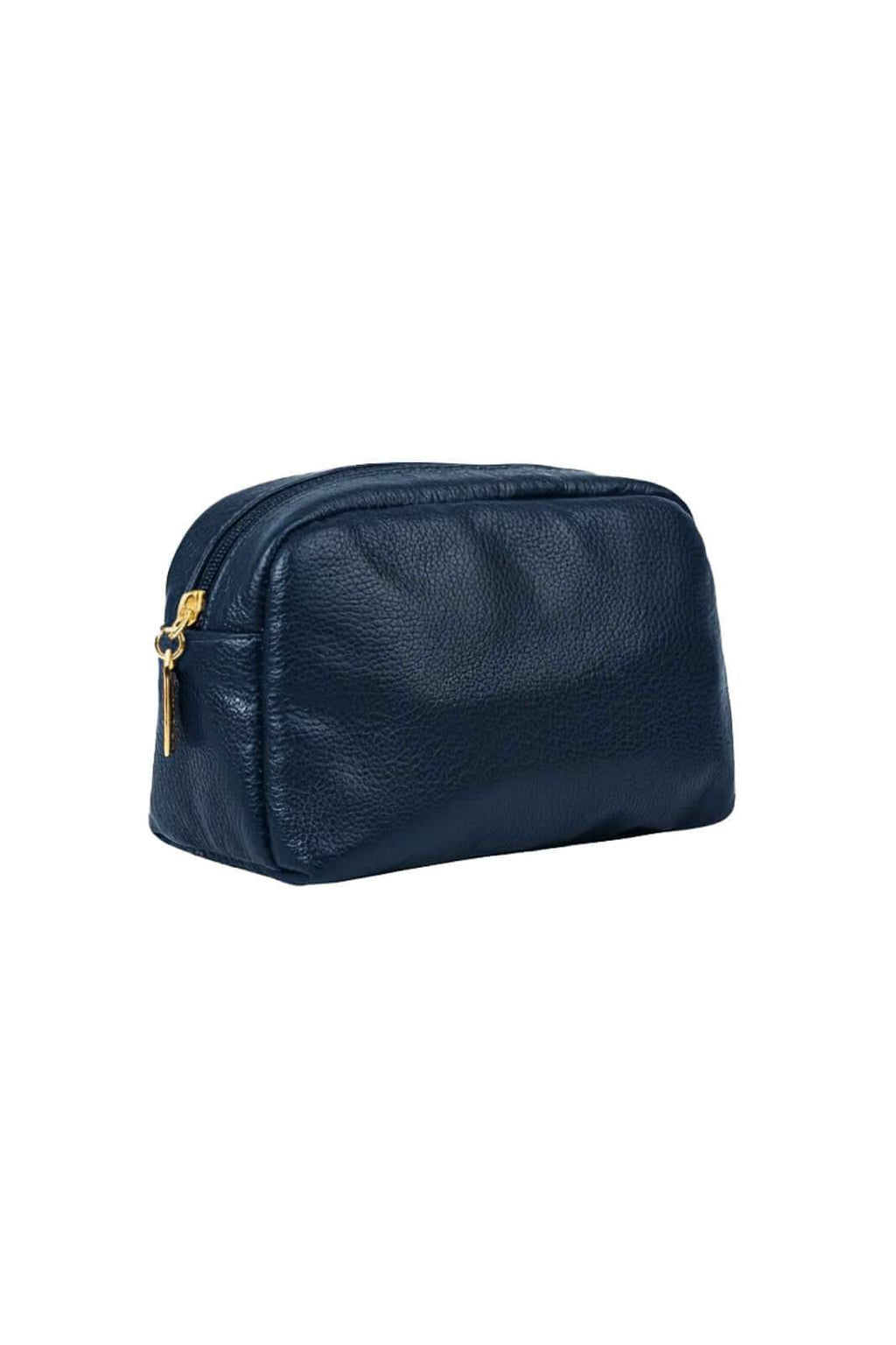 Necessaire de couro liso Dara 14x18x9cm - Enluaze