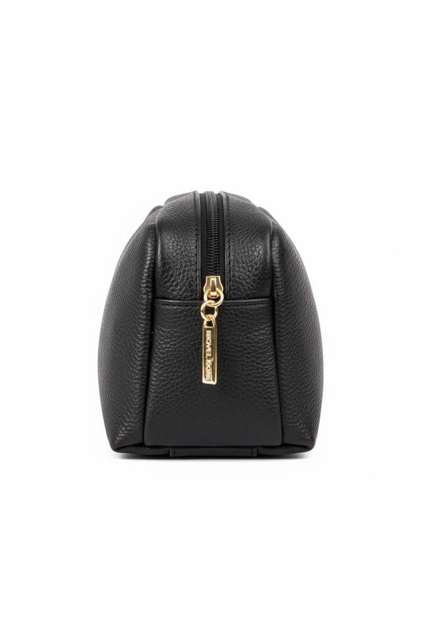 Necessaire de couro liso Dara 14x18x9cm - Enluaze