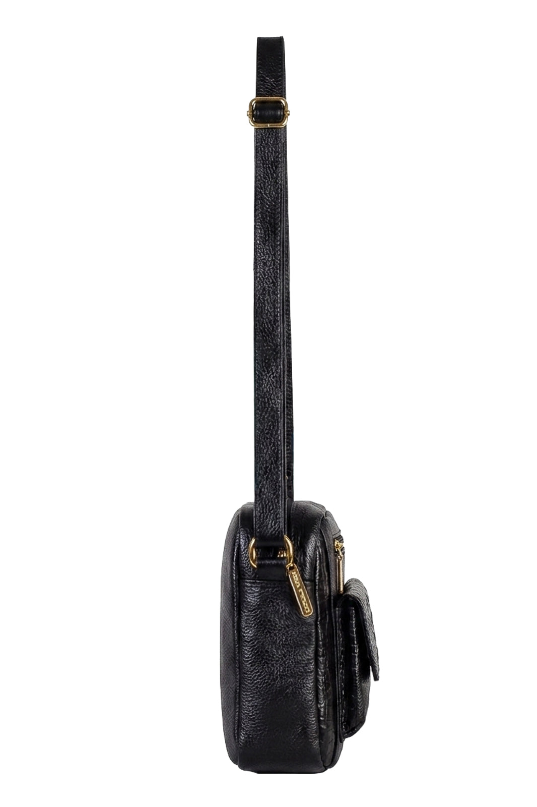 Bolsa transversal pequena de couro croco Clarice