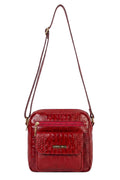 Bolsa transversal pequena de couro croco Clarice