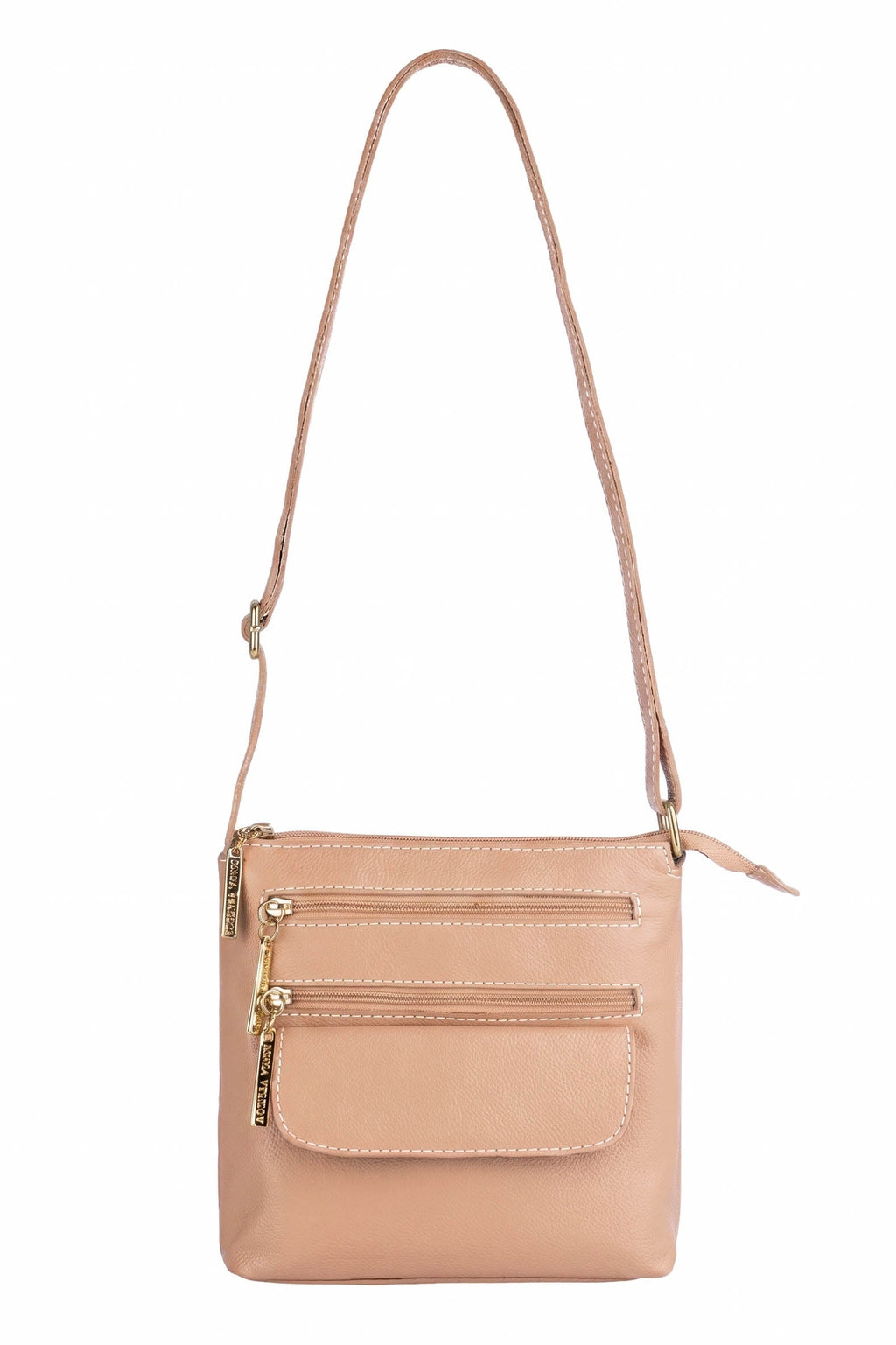 Bolsa transversal de couro liso Maura