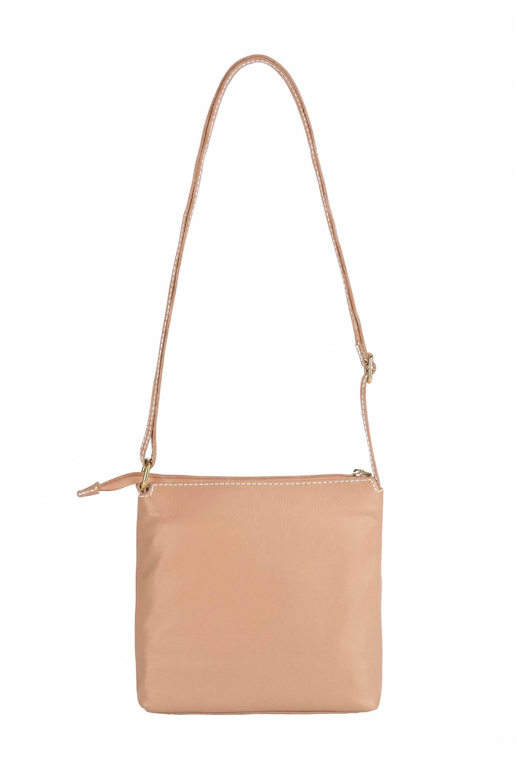 Bolsa transversal de couro liso Maura