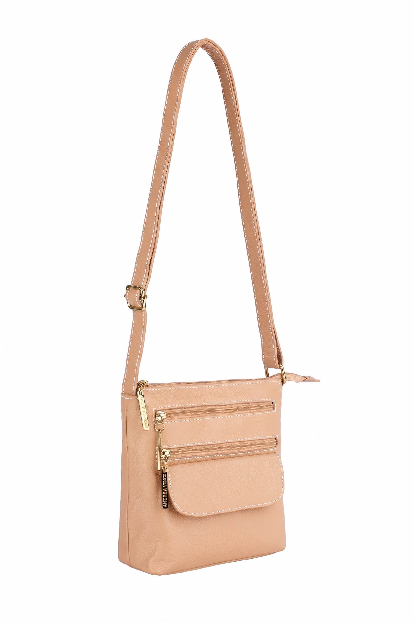 Bolsa transversal de couro liso Maura