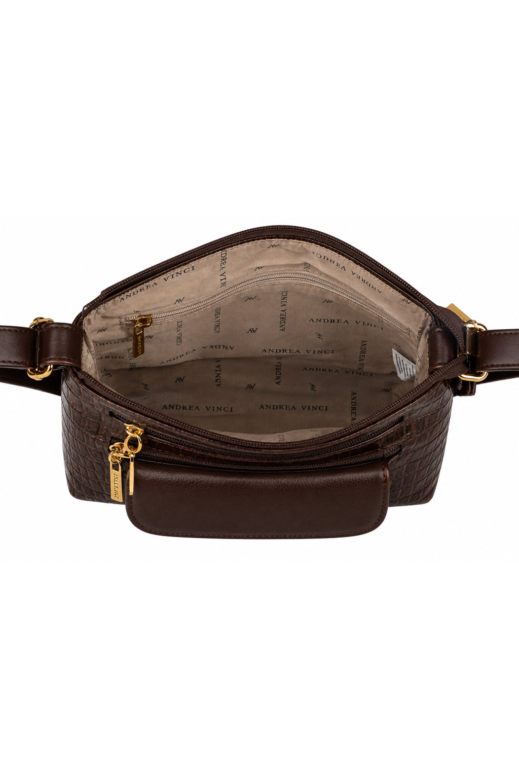 Bolsa transversal de couro croco Maura