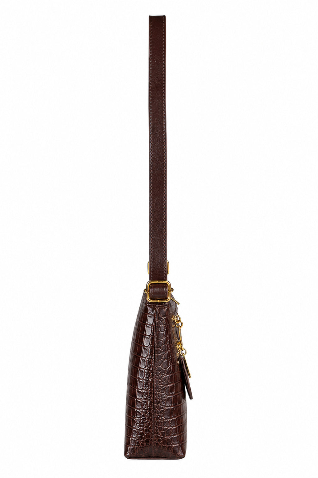 Bolsa transversal de couro croco Maura