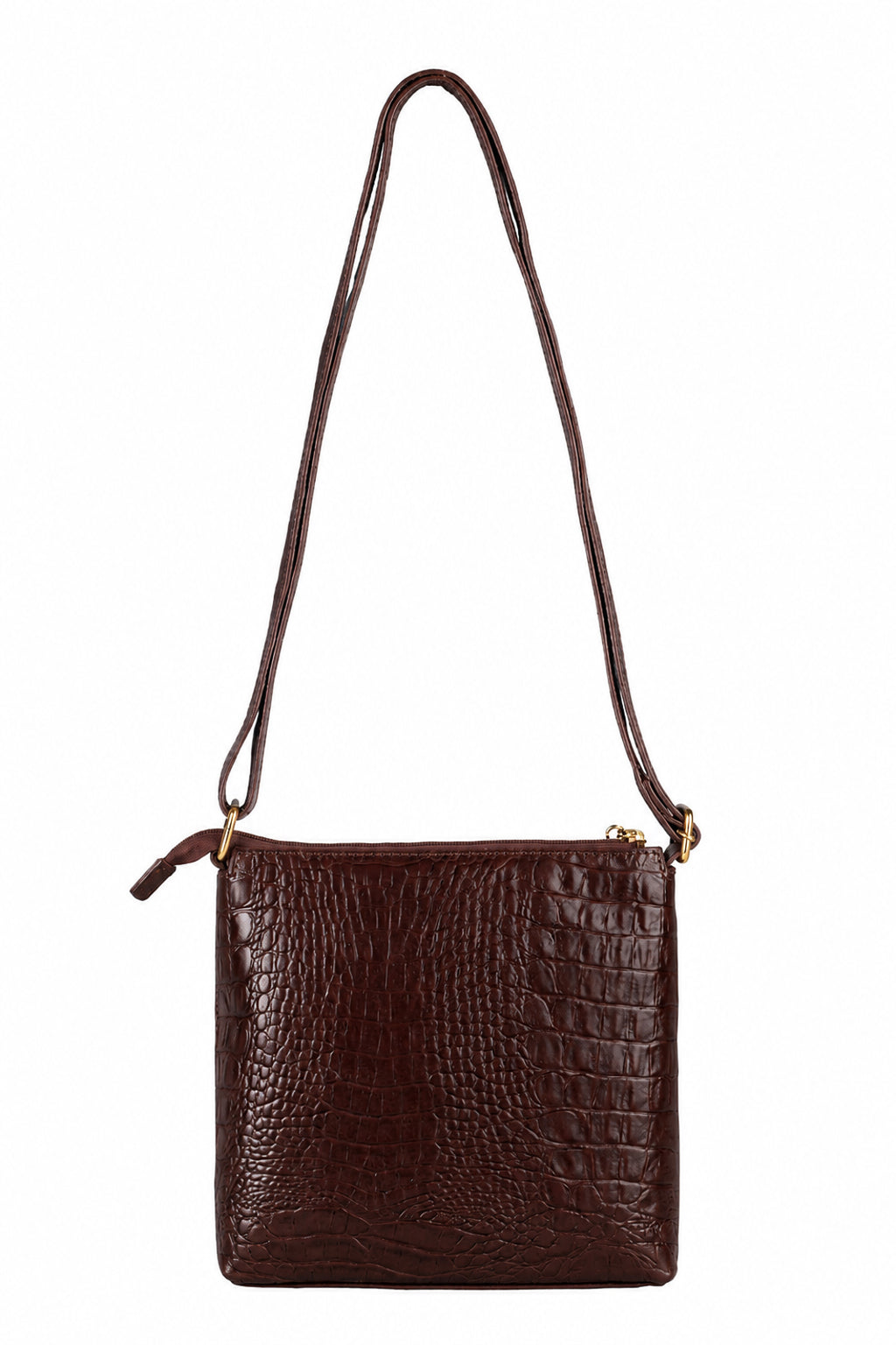 Bolsa transversal de couro croco Maura