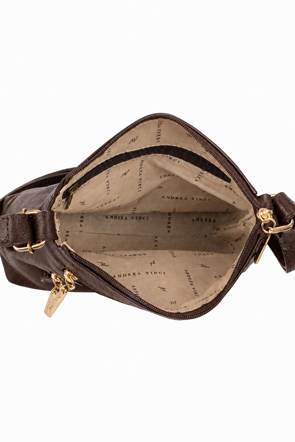 Bolsa transversal de couro liso Maura