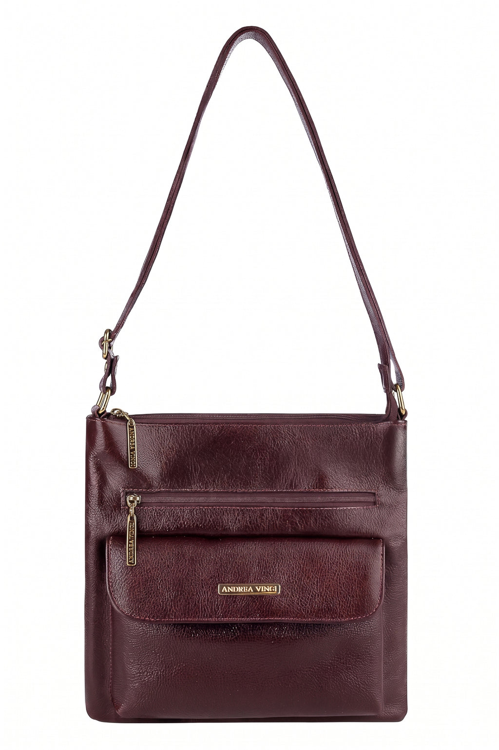 Bolsa transversal de couro liso Karen