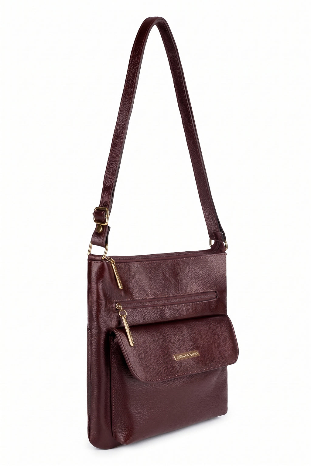Bolsa transversal de couro liso Karen