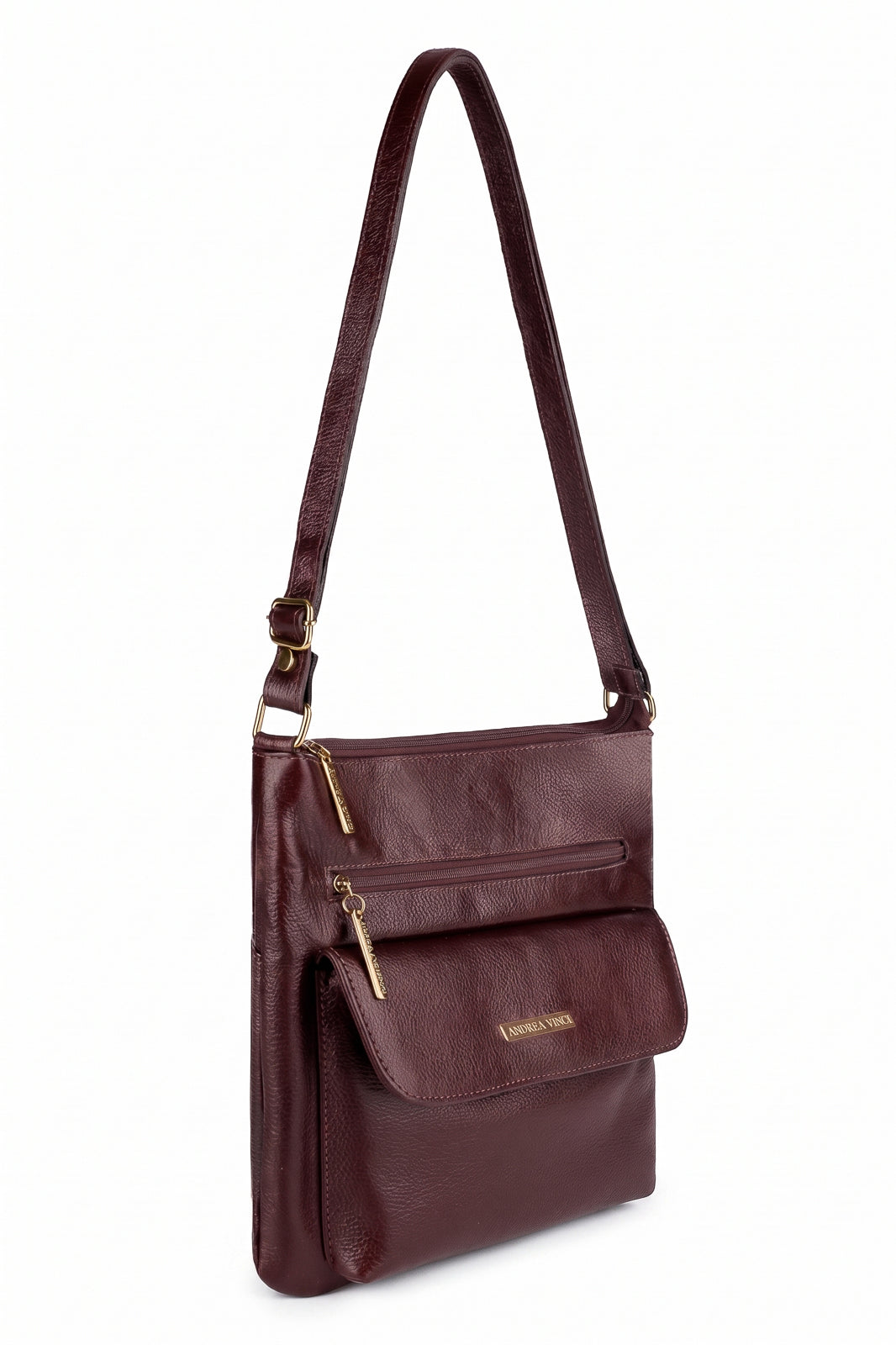 Bolsa transversal de couro liso Karen