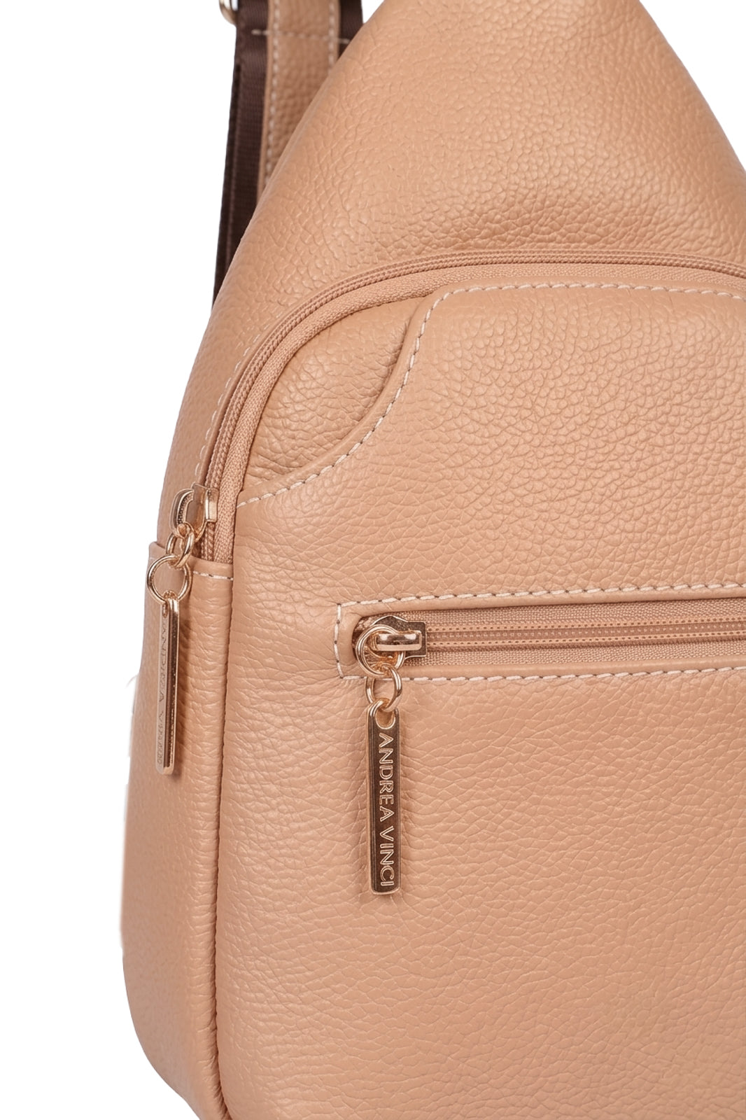 Mini mochila feminina transversal de couro liso Jenny