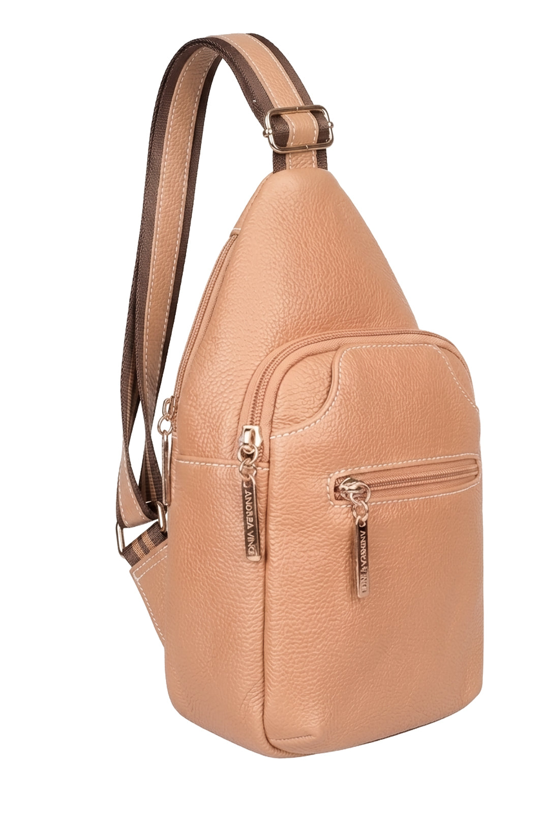 Mini mochila feminina transversal de couro liso Jenny